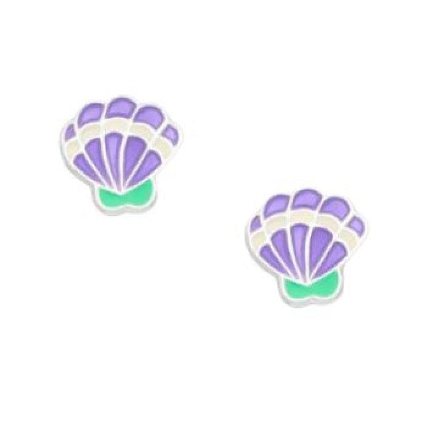 Sea Shell Sterling Silver Childrens Earrings