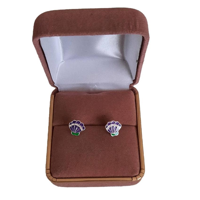 Sea Shell Sterling Silver Childrens Earrings