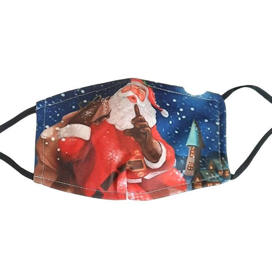 Shhh Santa Childrens Christmas Face Mask