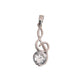 Silver And Cubic Zirconia Solitaire Stone Music Pendant
