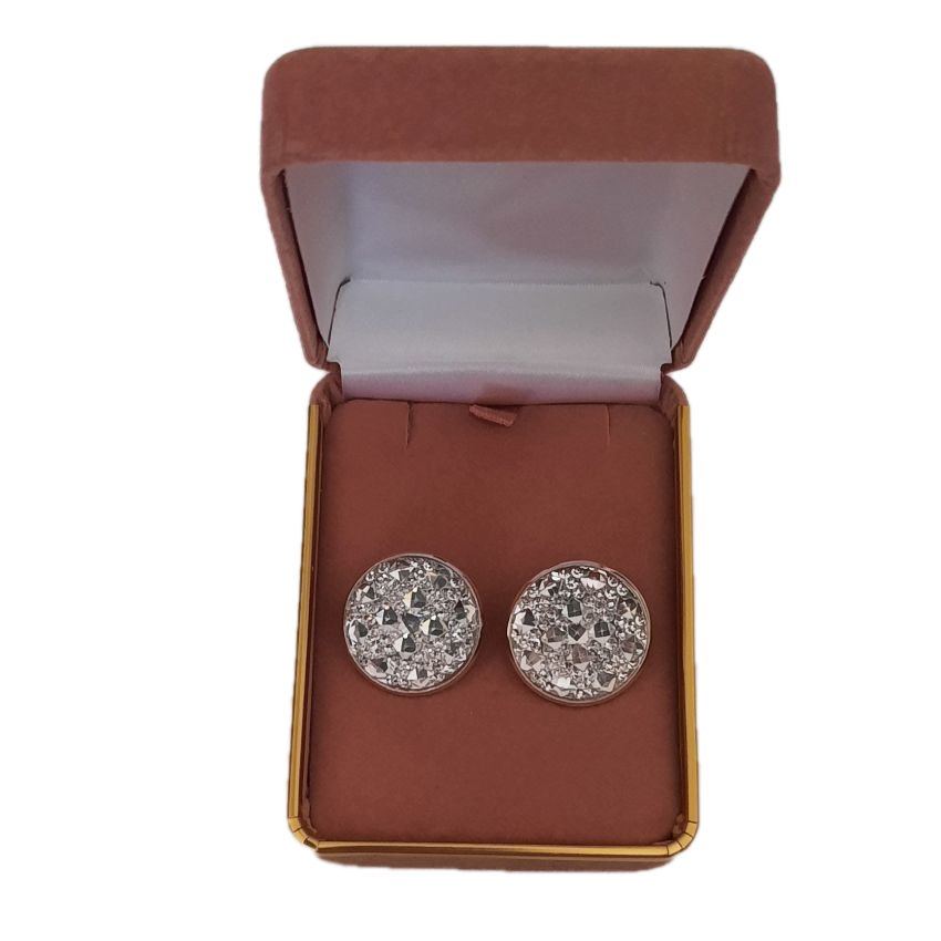 Silver Bling Sparkly Clip On Earrings(2)