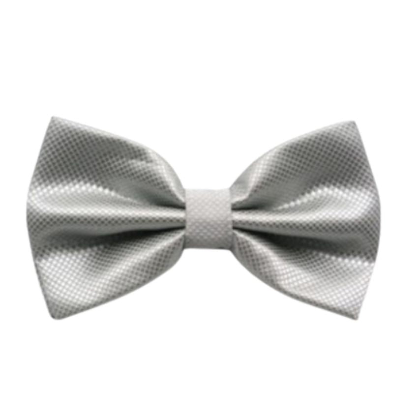 Silver Criss Cross Pattern Bow Tie