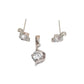 Silver Cubic Zirconia Hook Design Pendant and Earrings