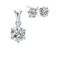 Silver Cubic Zirconia Solitaire Matching Earrings and Jewellery Set