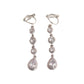 Silver Drop Diamante Clip On Earrings