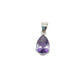 Silver Pendant With An Amethyst Glass Stone Drop