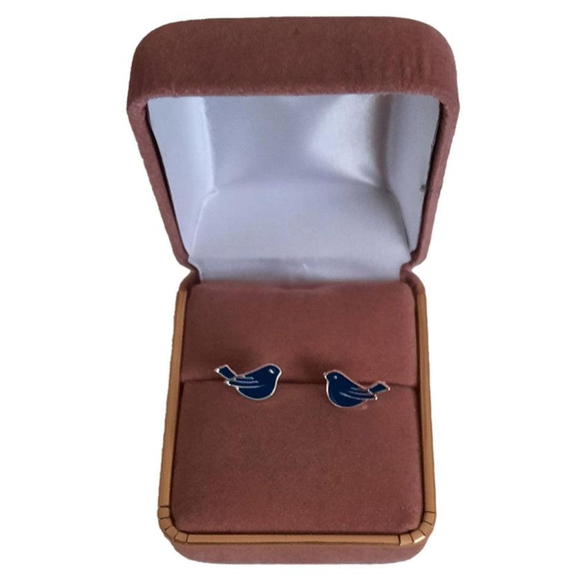 Silver Plated Blue Dove Confirmation Earrings