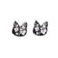 Silver Plated Cat With Flowers Earrings