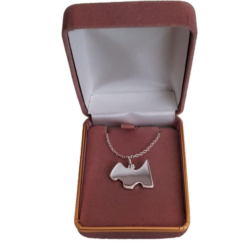 Silver Plated Dog Design Charm Necklace