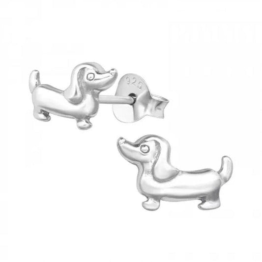 Silver Plated Dog Fashion Earrings