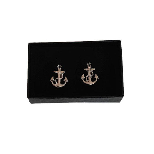 Silver Plated Ships Anchor Cufflinks