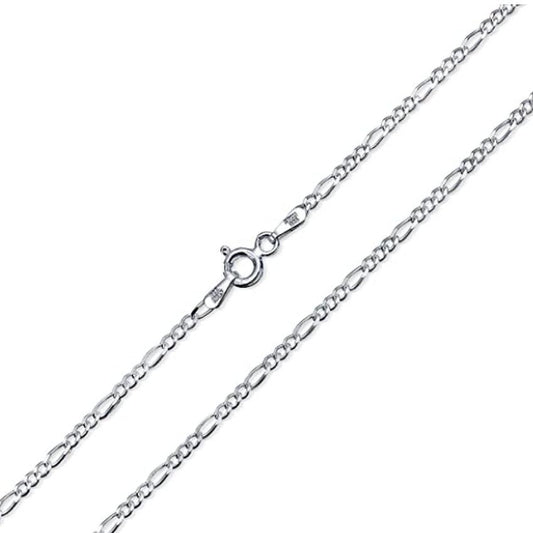 Silver Lightweight 20 Inch Figaro Necklace
