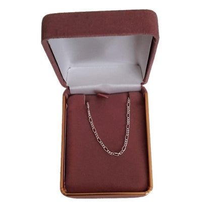 Silver Medium 24 Inch Figaro Necklace(2)