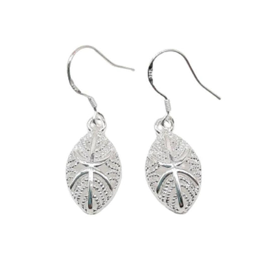 Silver Small Leaf Dangly Earrings