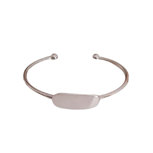 Silver Torque Baby Bangle With An Engravable Plate