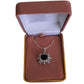 Silver Cubic Zirconia Surround Pendant With a Black Coloured Stone