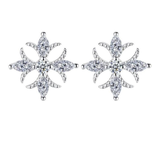 Silver Fancy Earrings with Cubic Zirconia Stone