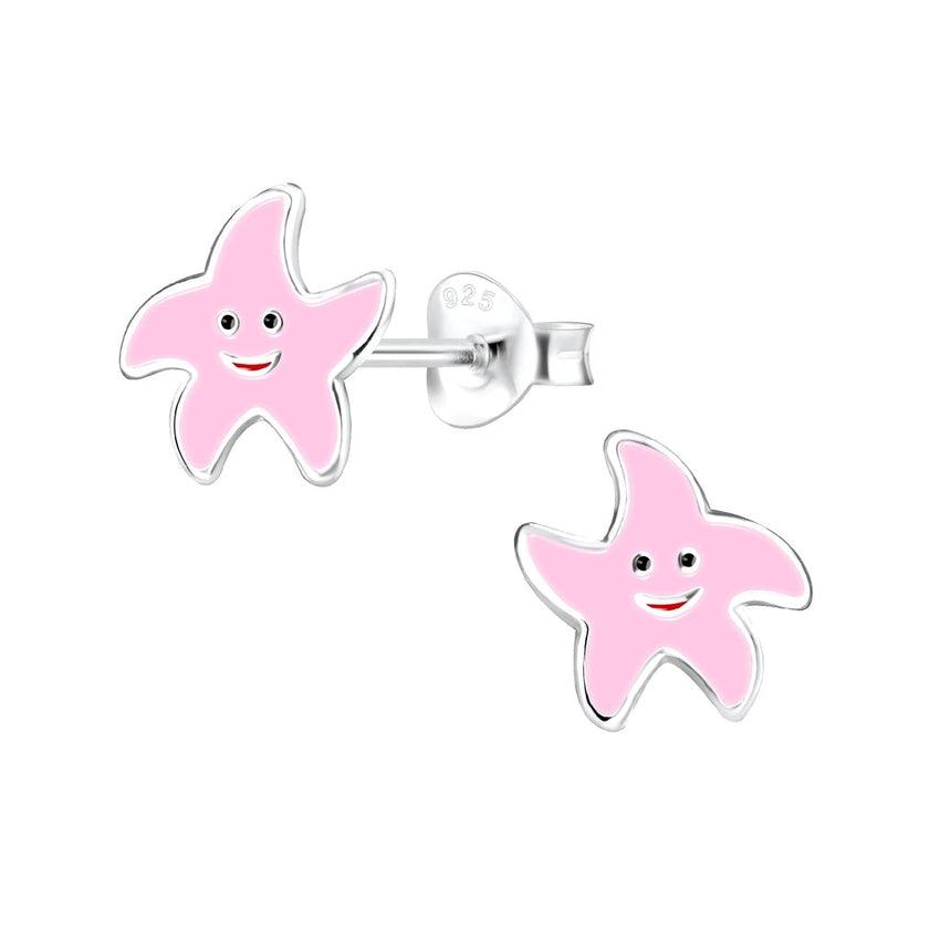 Silver Happy Smiley Face Stud Silver Earrings
