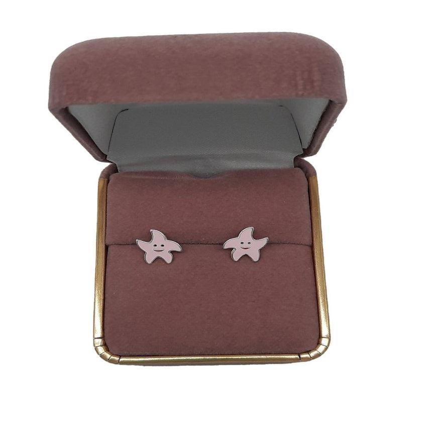 Silver Happy Smiley Face Stud Silver Earrings