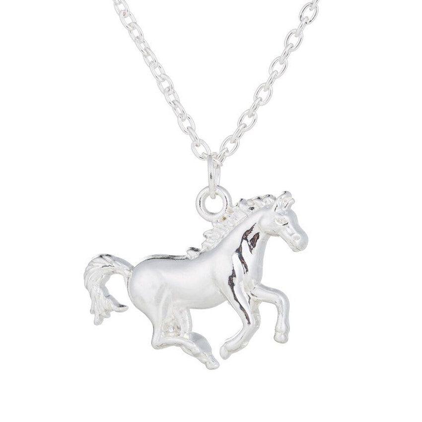 Silver Plated Trotting Horse Pendant