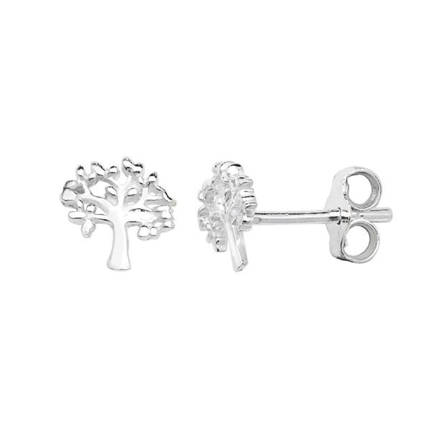 Silver Tree Of Life Stud Earrings
