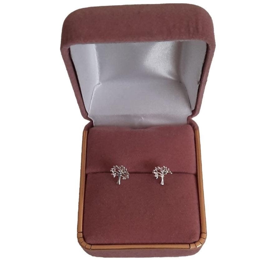 Silver Tree Of Life Stud Earrings