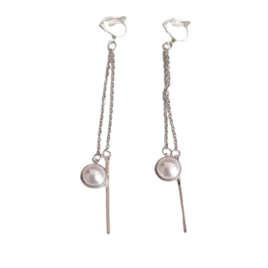 Single Pearl Drop Clip On Earrings