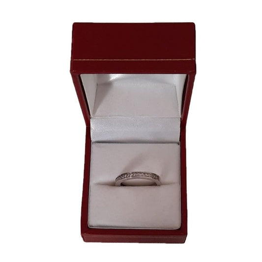 Size J 12 Slim Band Cubic Zirconia Silver Ring