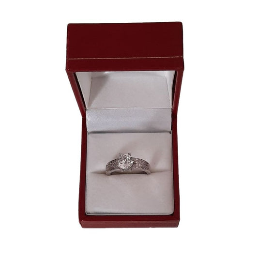 Size L Silver Cubic Zirconia Ring