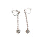 Slim Cubic Zirconia Drop Clip On Earrings