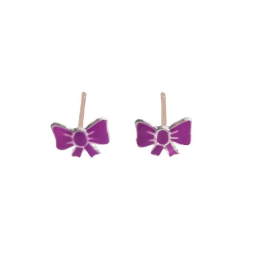 Small Bow Sterling Silver Childrens Earrings