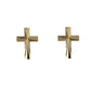Small Decorative Engraving 9ct Gold Kids Stud Cross Earrings