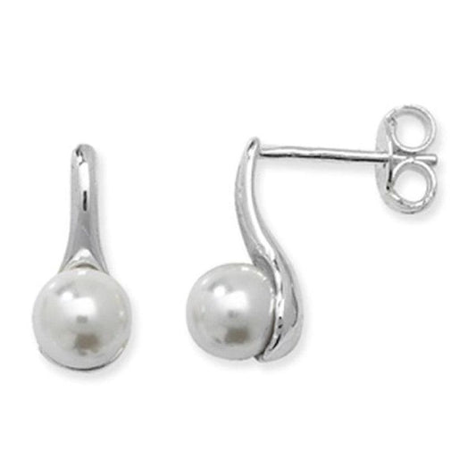 Small Delicate Sterling Silver Child Size Pearl Communion Earrings