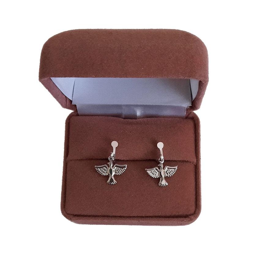 Small Dove Clip On Earrings