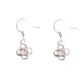 Small Drop Open Silver CZ Flower Earrings