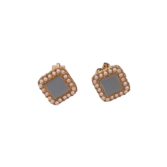 Small Pale Blue Square Clip On Earrings