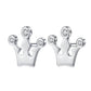 Small Princess Crown Silver Stud Earrings Inlaid With CZ Stones