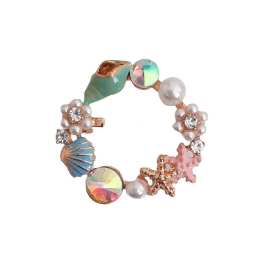 Small Sea Inspired Crystal Brooch