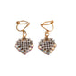 Small Shimmer Diamante And Gold Clip On Earrings