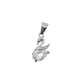 Small Silver White Swan Pendant Set With Solitaire Stones