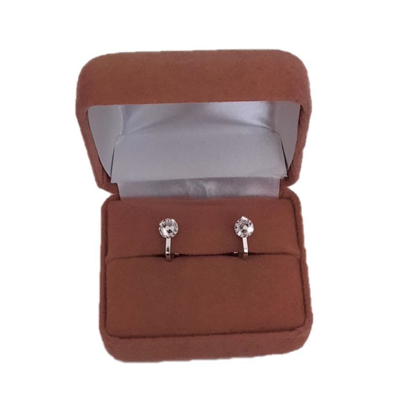 Small Sparkly 6mm Communion Clip On Earrings(2)