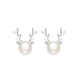 Small Squeeze Close Clip On Pearl Antler Earrings