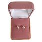 Small Square Sterling Silver Stud Cross Communion Earrings