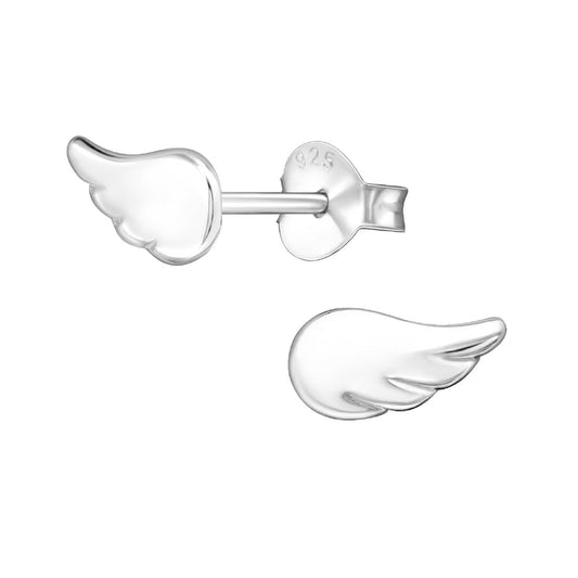 Small Sterling Silver Angel Wing Earrings