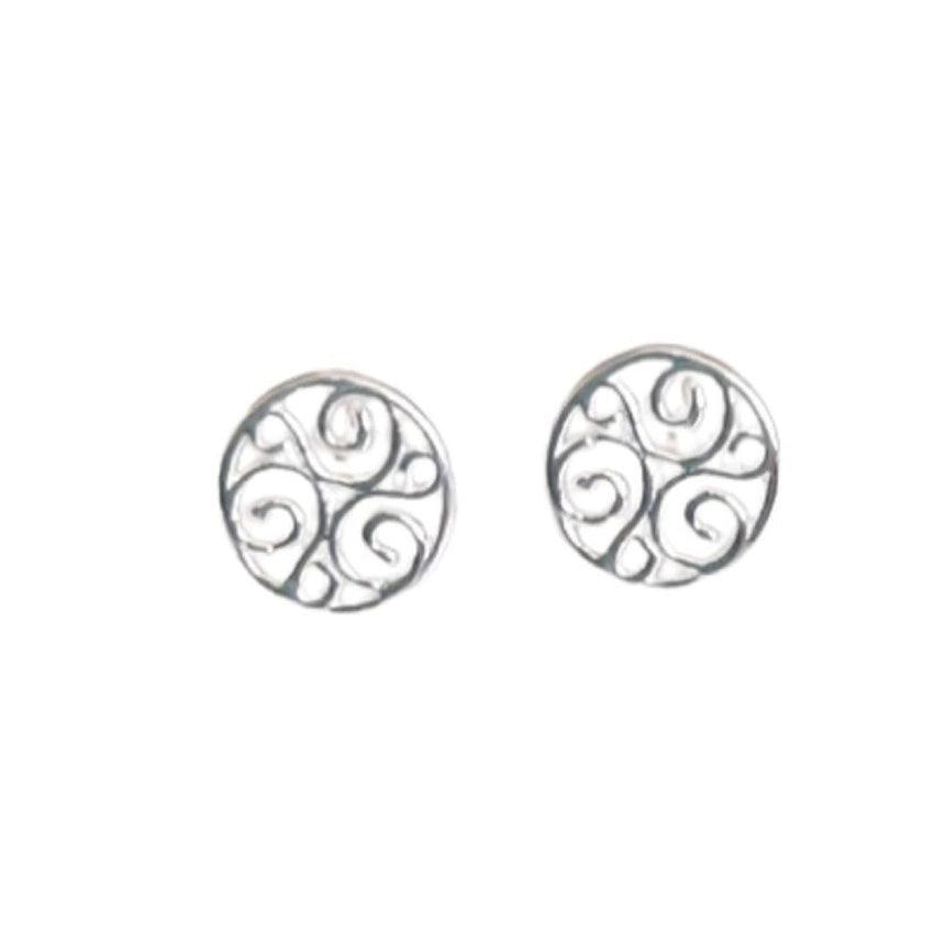 Small Sterling Silver Circle Celtic Design Earrings