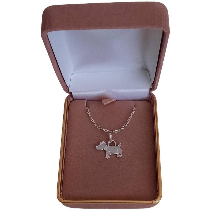 Small Sterling Silver Dog Silhouette Necklace