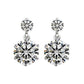 Small Two Cubic Zirconia Stone Drop Silver Earrings