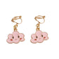 Smiley Cloud Clip On Earrings