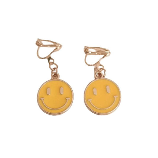 Smiley Face Clip On Earrings