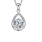 Solitaire Centre Diamante Surround Pear Shaped Pendant